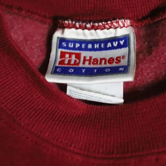 VTG Hanes Sweatshirt Men XL Red Fleece Ribbed Hem Weirs Beach Yacht Club Graphic - Picture 6 of 10